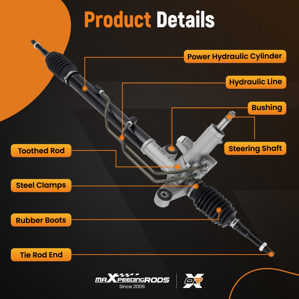 Complete Power Steering Rack and Pinion Assy compatible for Honda Civic DX GX 06-2011 1.8L