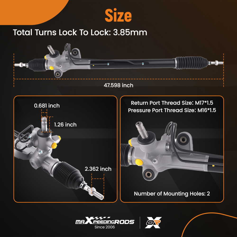 Power Steering Rack compatible for Honda Accord Euro 2.4L 2003-2008 53601SEAE12