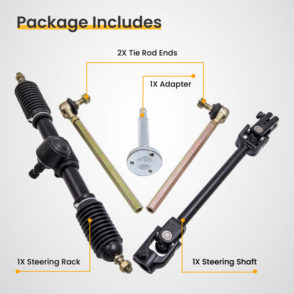 Universal 110cc Go Kart Steering Wheel Parts Assembly Set Adjustable Shaft