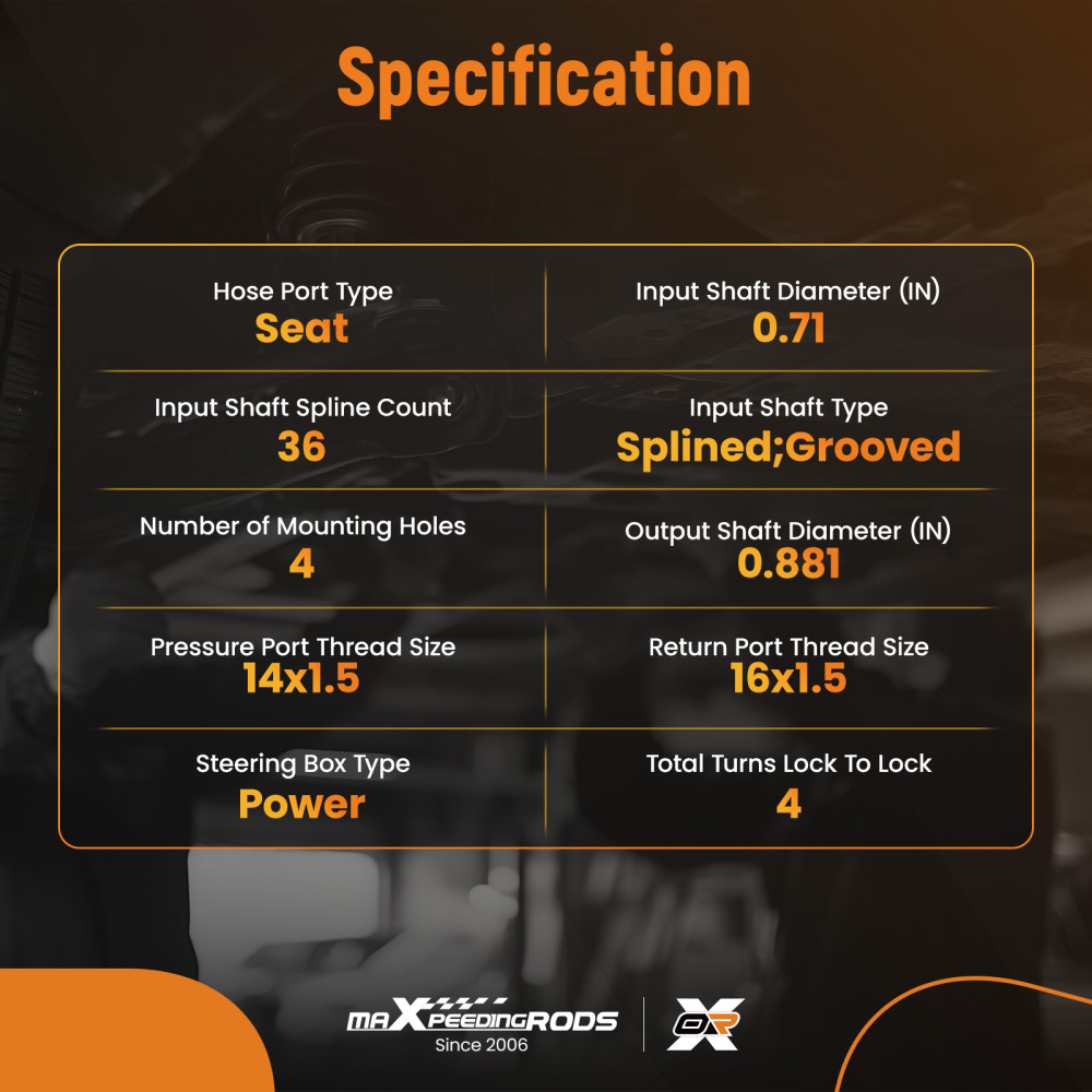 Power Steering Gear Box 27-8405 compatible for Nissan D21 1986-94 Pickup 1992-99 2.4L RWD