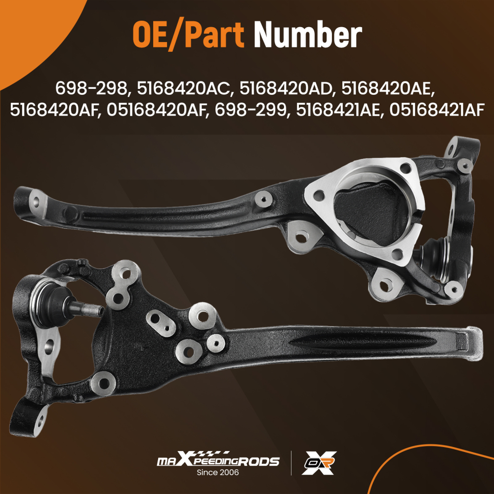 Pair Front Steering Knuckle compatible for Dodge Charger compatible for Chrysler 300 2012-2021 698-298