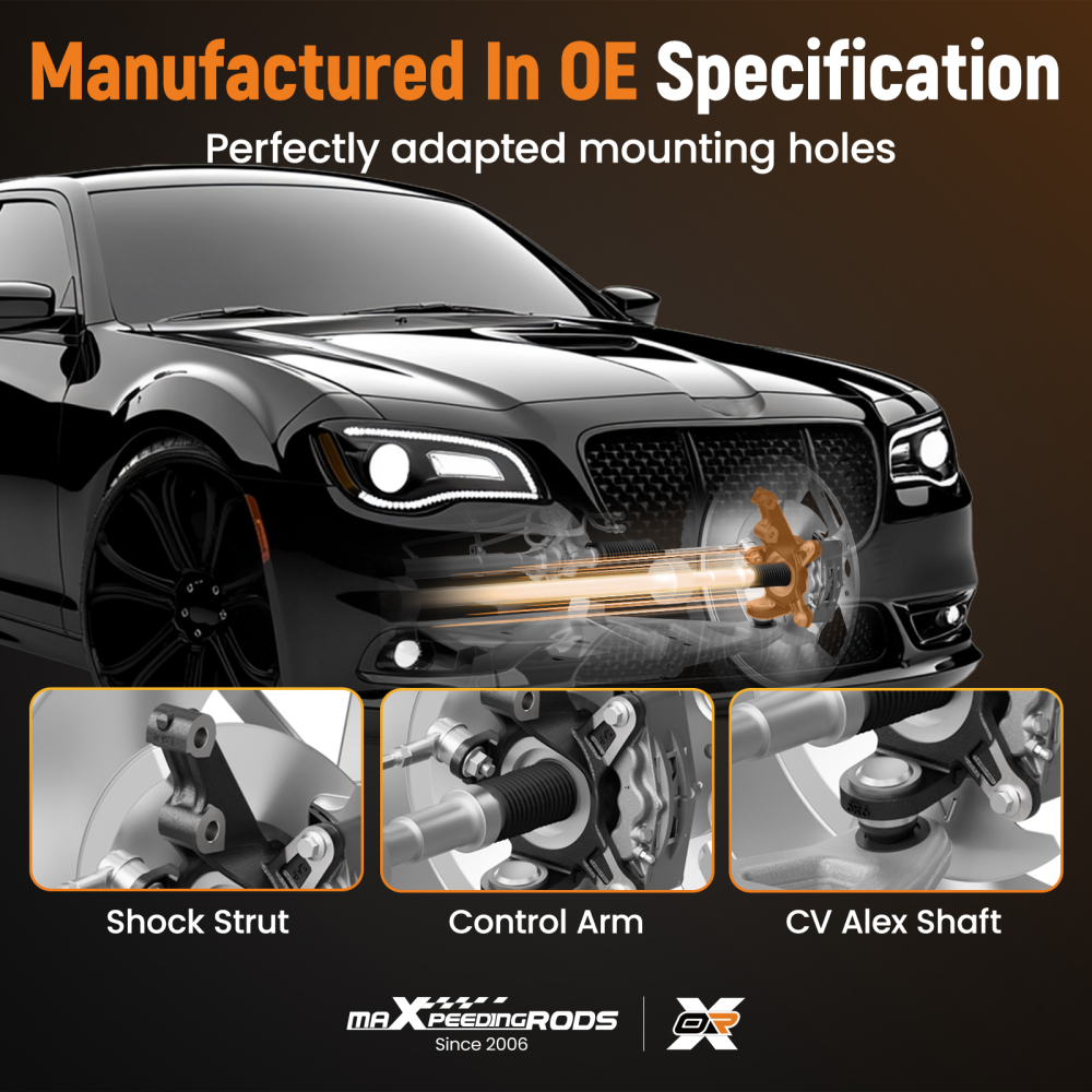 Pair Front Steering Knuckle compatible for Dodge Charger compatible for Chrysler 300 2012-2021 698-298