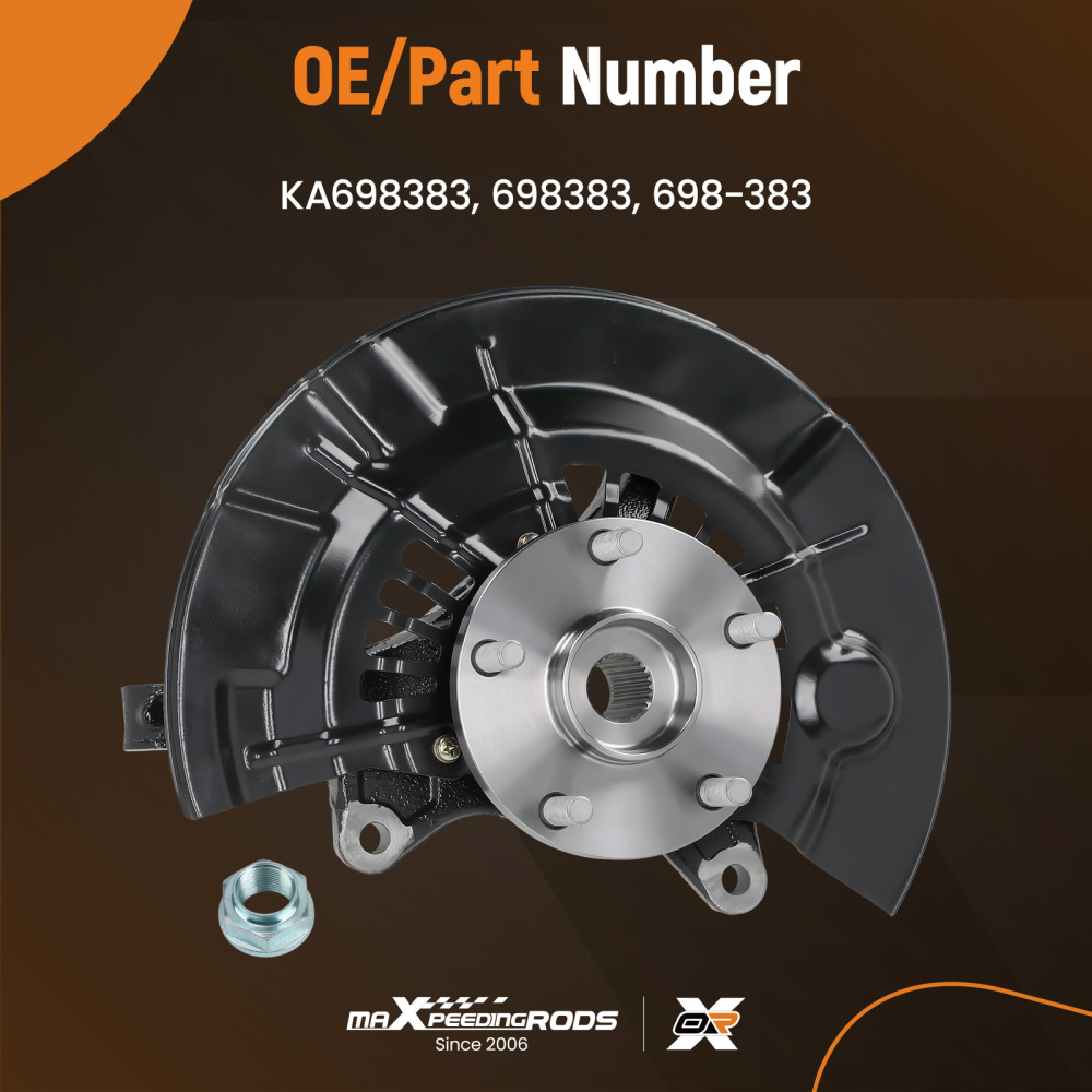 Front Left Steering Knuckle+Wheel Hub Bearing compatible for Toyota Camry 15-17 SE XSE 2.5L