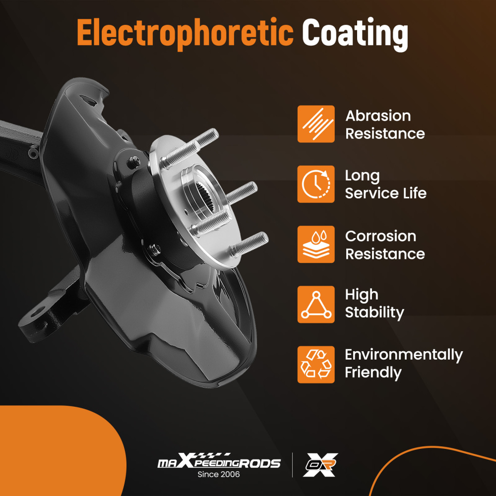 Front Steering Knuckle+Wheel Hub Bearing compatible for Honda Accord 2008-12 TSX 09-14