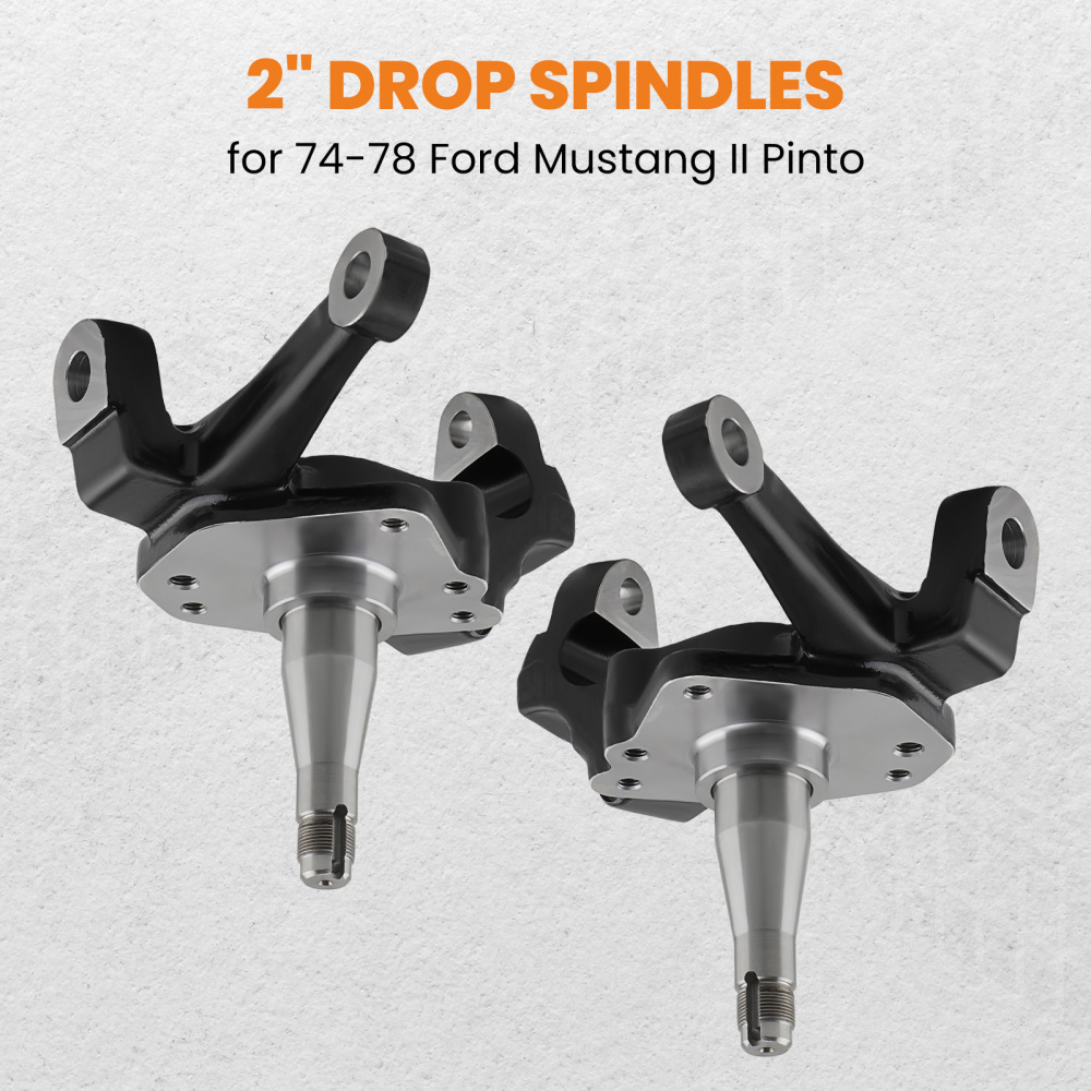 Front 2 Drop Spindles Pair compatible for Ford Mustang II Pinto 1974-1978