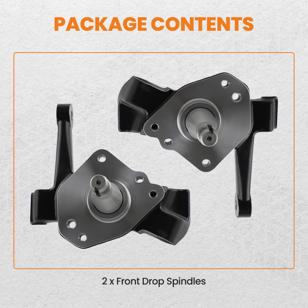 Front 2 Drop Spindles Pair compatible for Ford Mustang II Pinto 1974-1978