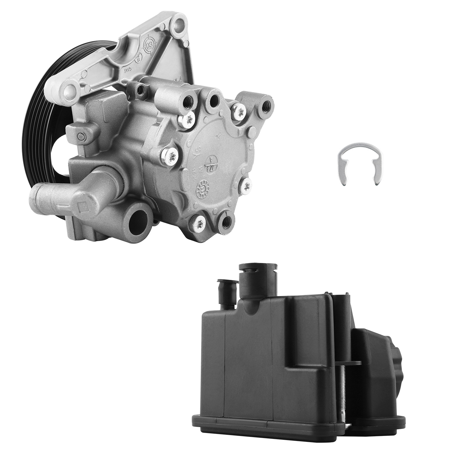 Power Steering Pump with Reservoir compatible for Mercedes-Benz C300 W204 10-11 0004602383