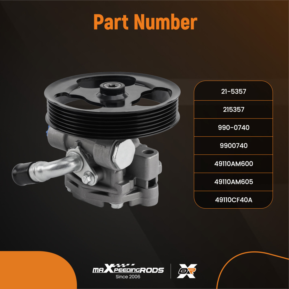 Power Steering Pump with Pulley compatible for Infiniti G35 compatible for Nissan 350Z 2003-2006 2007