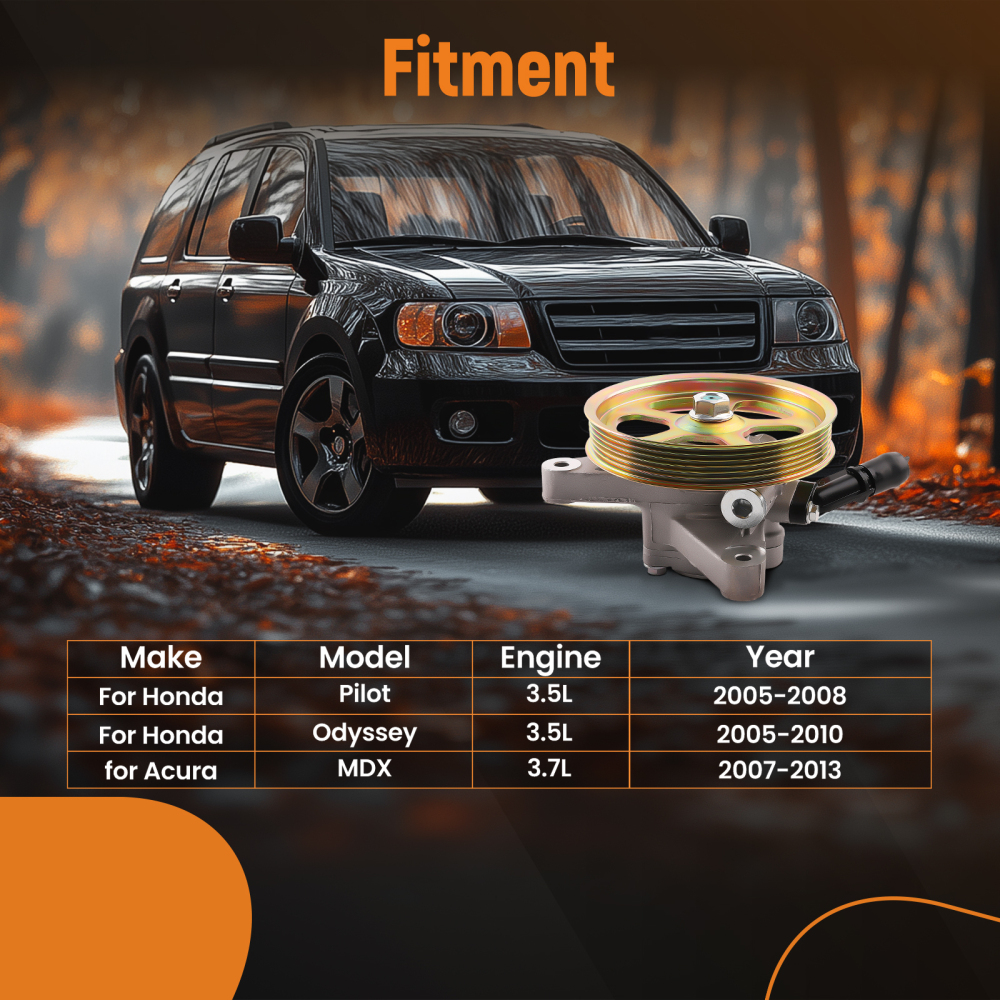 Power Steering PumpPulley compatible for Honda Odyssey Pilot compatible for Acura MDX 2003-2013 21-5442