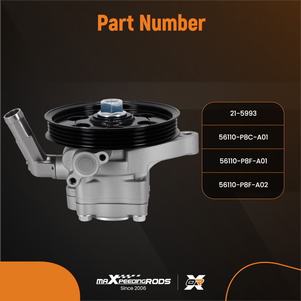 Power Steering Pump w/Pulley compatible for Honda Accord 3.0 V6 98-2004 Odyssey 3.5 21-5993