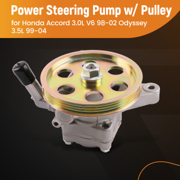 Power Steering Pump + Pulley compatible for Honda Accord 3L V6 Odyssey 3.5L 99-04