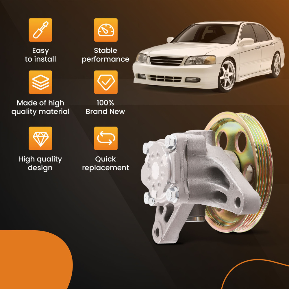 Power Steering Pump + Pulley compatible for Honda Accord 3L V6 Odyssey 3.5L 99-04