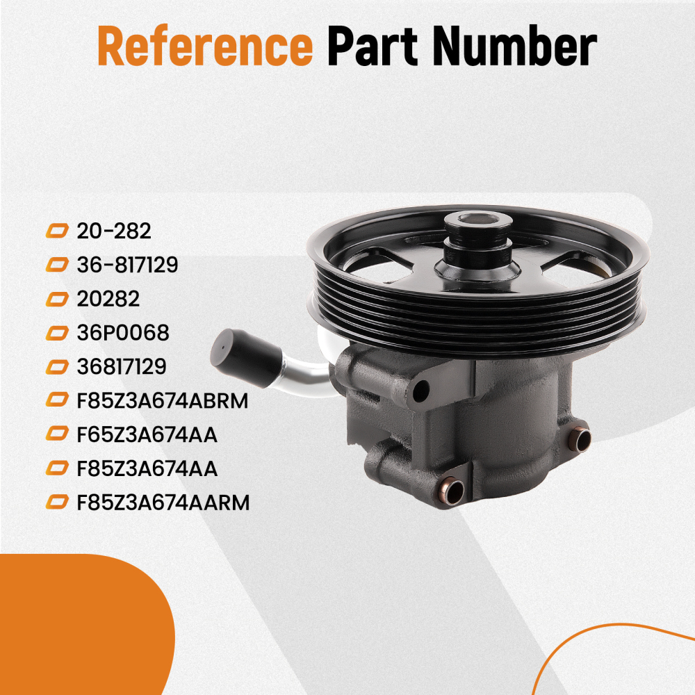 Power Steering Pump 20-282 compatible for Ford F-150 1997-2005 compatible for Ford F-250 1997-1999