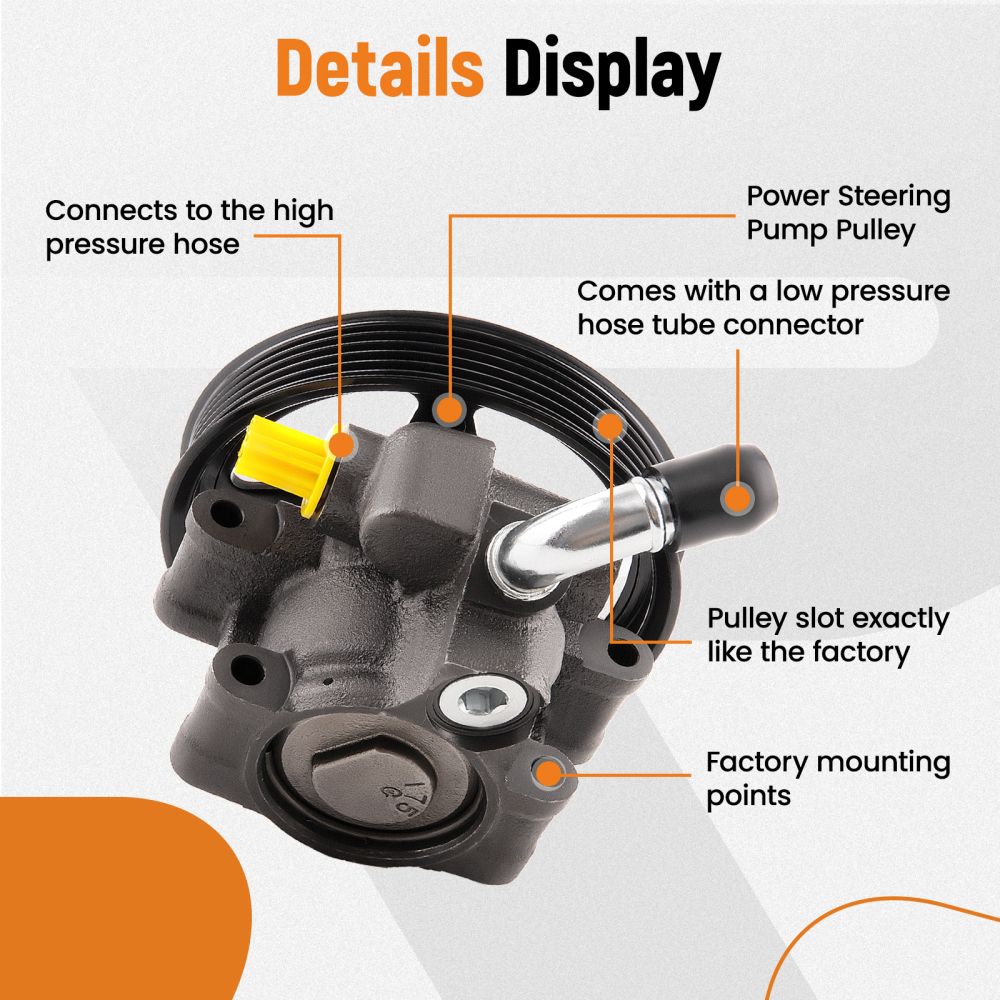 Power Steering Pump 20-282 compatible for Ford F-150 1997-2005 compatible for Ford F-250 1997-1999