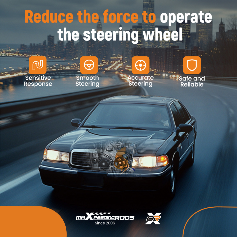 Power Steering Pump compatible for Chevy BBC SBC 350 454 Chrome Saginaw 5/8