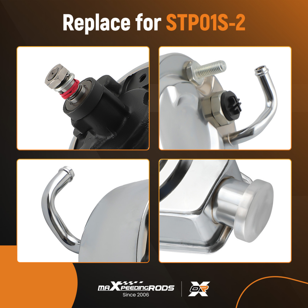 Power Steering Pump compatible for Chevy BBC SBC 350 454 Chrome Saginaw 5/8 Key Way Style