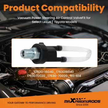 Power Steering Air Vacuum Control Valve compatible for Lexus Toyota Corolla 4Runner Tundra