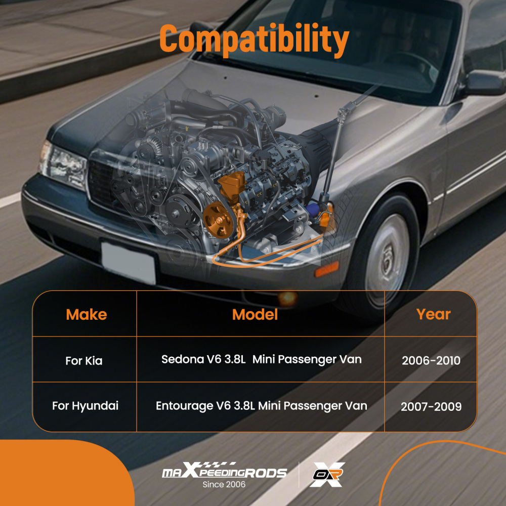 Power Steering Pump compatible for Hyundai Entourage compatible for Kia Sedona 2007-2009 21-5180