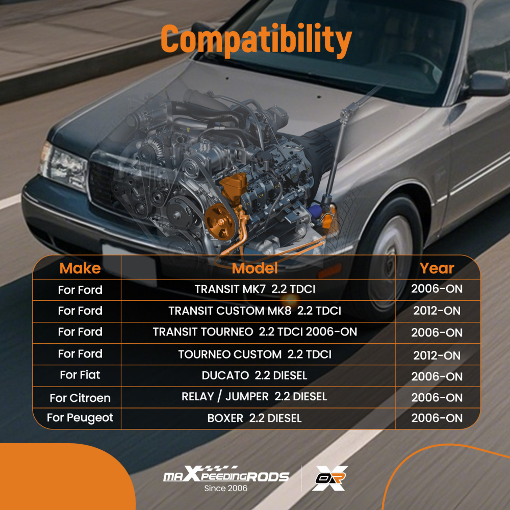 Compatible for FORD TRANSIT MK7 MK8 CUSTOM TOURNEO 2.2 TDCI HYDRAULIC POWER STEERING PUMP