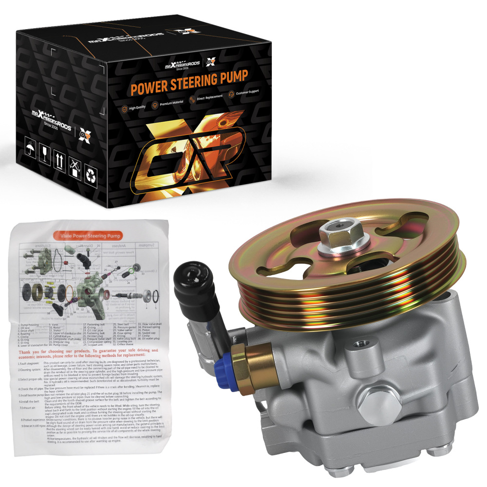 34430FE040 Power Steering Pump compatible for Subaru Impreza WRX & STI 2002-2007 w/ Pulley