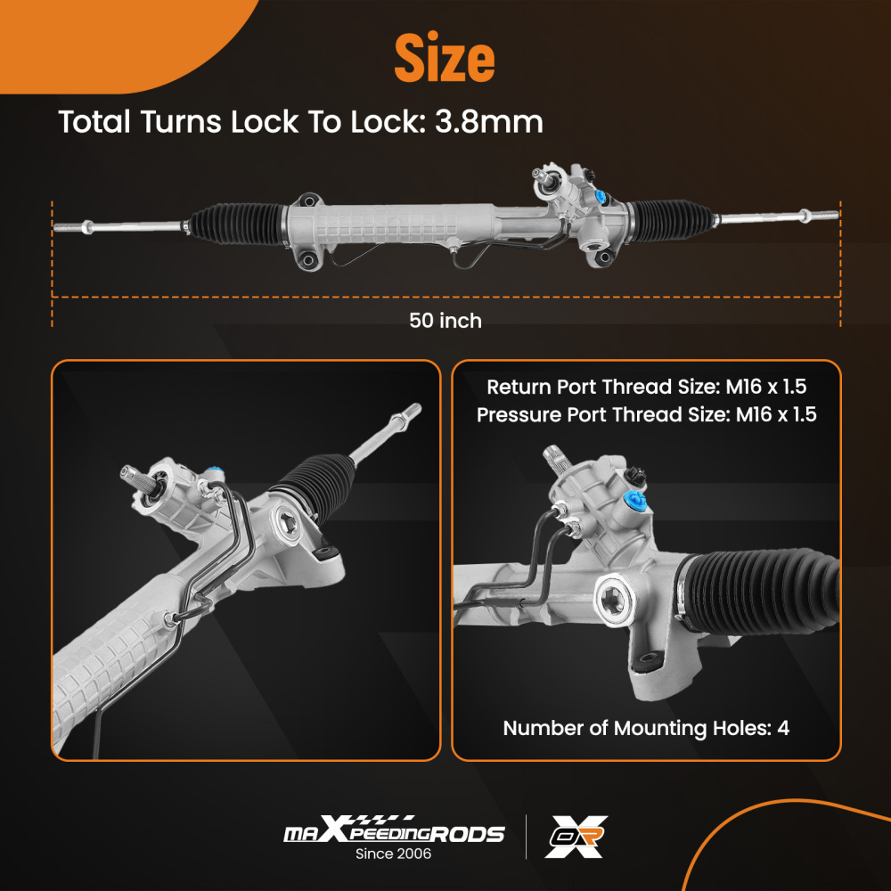 Power Steering Rack for VW T4 Bus/Van 7D1422061A 48cm M16