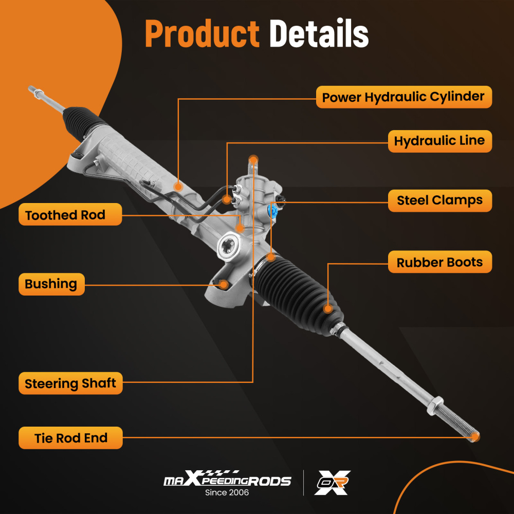 Power Steering Rack for VW T4 Bus/Van 7D1422061A 48cm M16