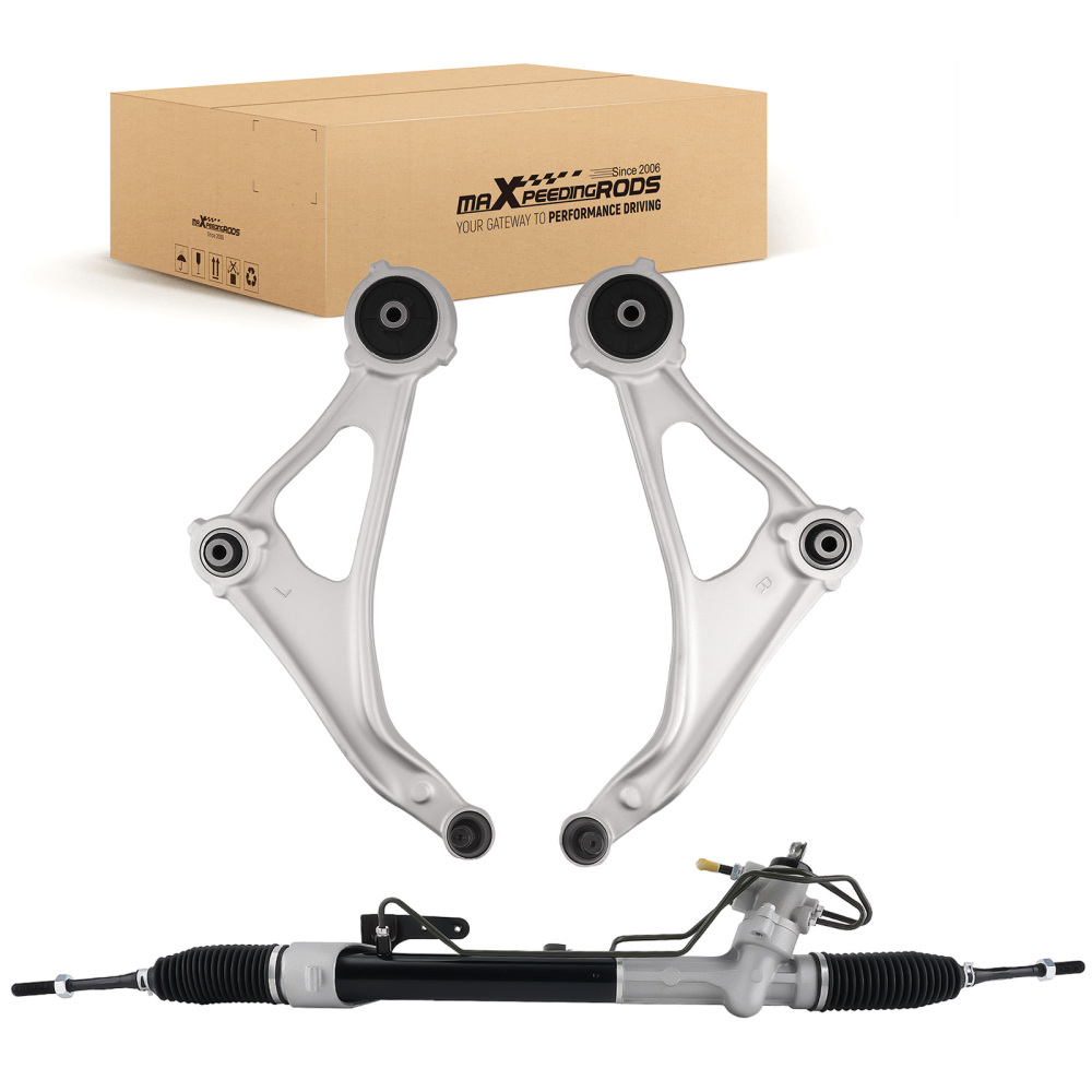 Steering Rack and Pinion + Front Lower Control Arms Pair compatible for Nissan Altima 13-18