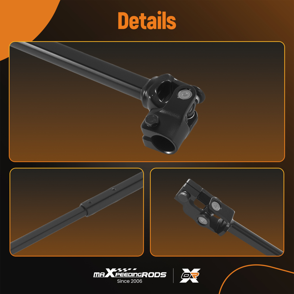 Black Lower Intermediate Steering Shaft compatible for Jeep CJ5 CJ7 76-86 5354934HD
