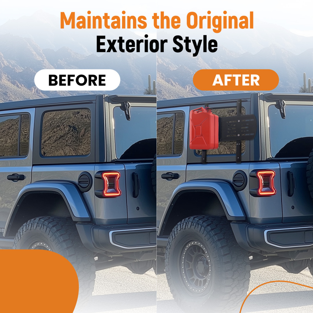 Gas Can Mount System compatible for Jeep Wrangler JL Hard Top 2018-2024 Side Window Storage
