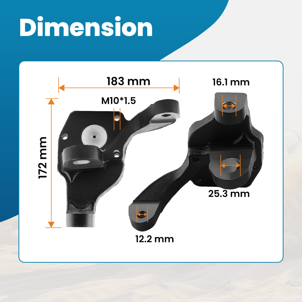 2.5 Husillo de caída compatible para VW BUG 1966-1977 Junta de bola con freno de tambor