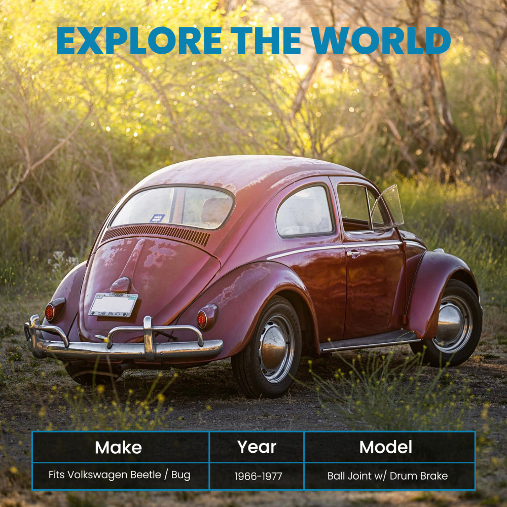 2.5 Husillo de caída compatible para VW BUG 1966-1977 Junta de bola con freno de tambor