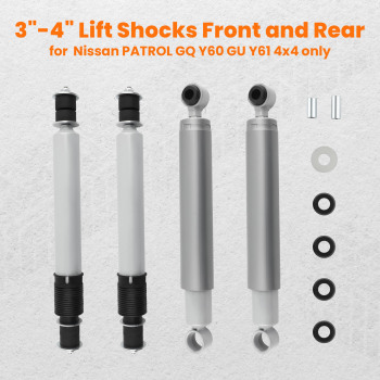 Front + Rear Heavy Duty Shock Absorbers compatible for Nissan Patrol GQ GU 1988-2016