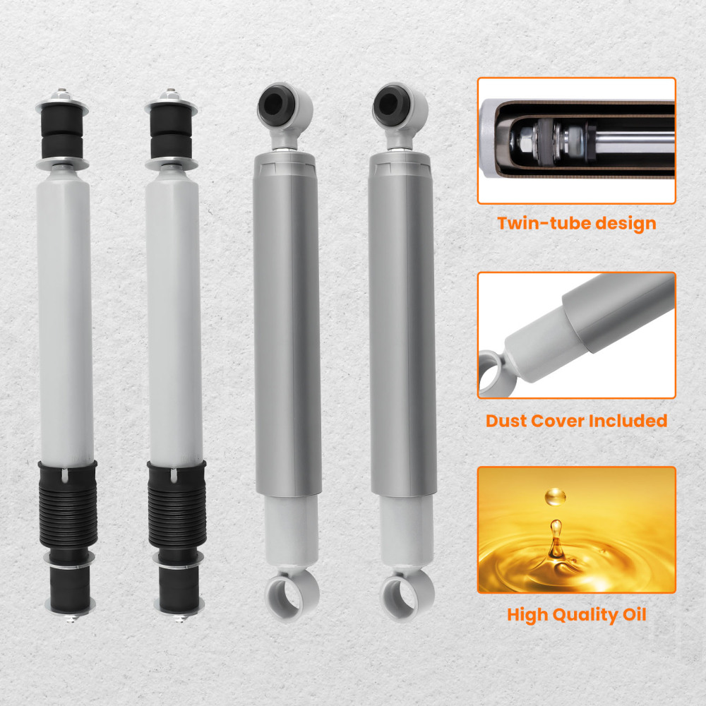 Front + Rear Heavy Duty Shock Absorbers compatible for Nissan Patrol GQ GU 1988-2016
