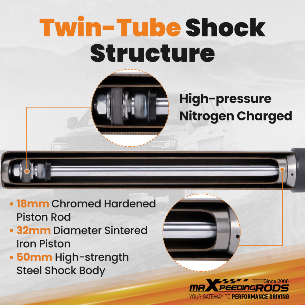 maXpeedingrods Front Shock Absorbers compatible for Jeep Wrangler JK 07-18 Lifted 0.5-2.5