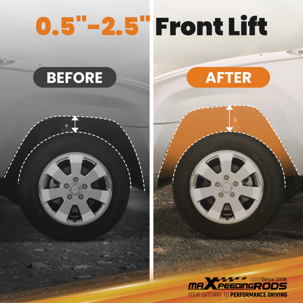 maXpeedingrods Front Shock Absorbers compatible for Jeep Wrangler JK 07-18 Lifted 0.5-2.5