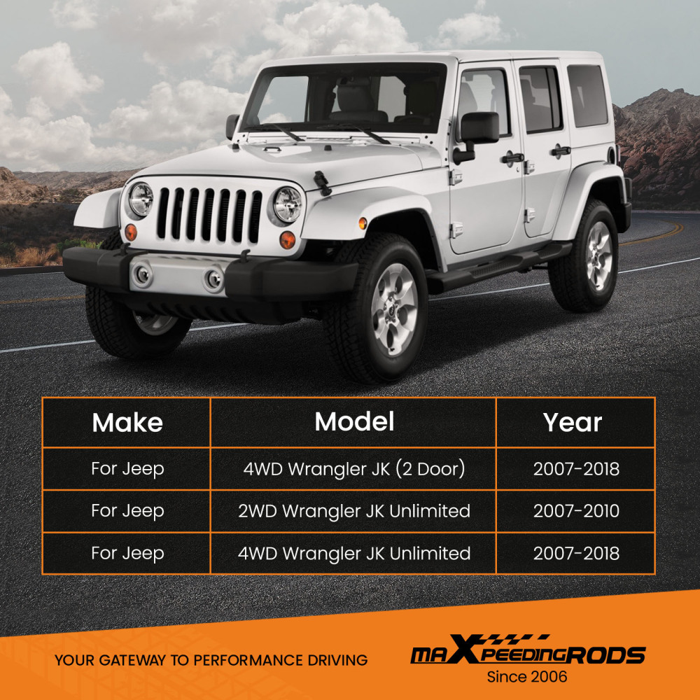 maXpeedingrods Front Shock Absorbers compatible for Jeep Wrangler JK 07-18 Lifted 0.5-2.5