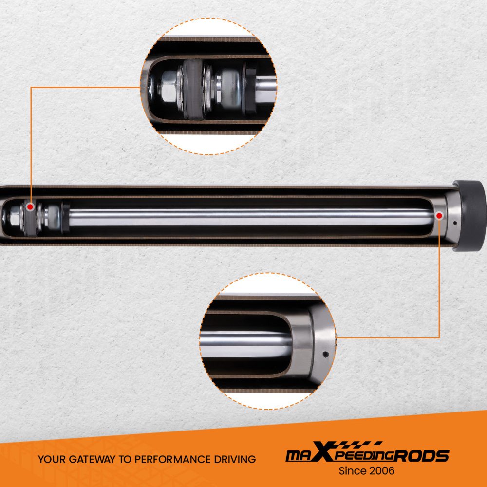 4pcs Front and Rear Shock Absorber compatible for Jeep Wrangler JK 2007-18 Fit 1-3 Lift