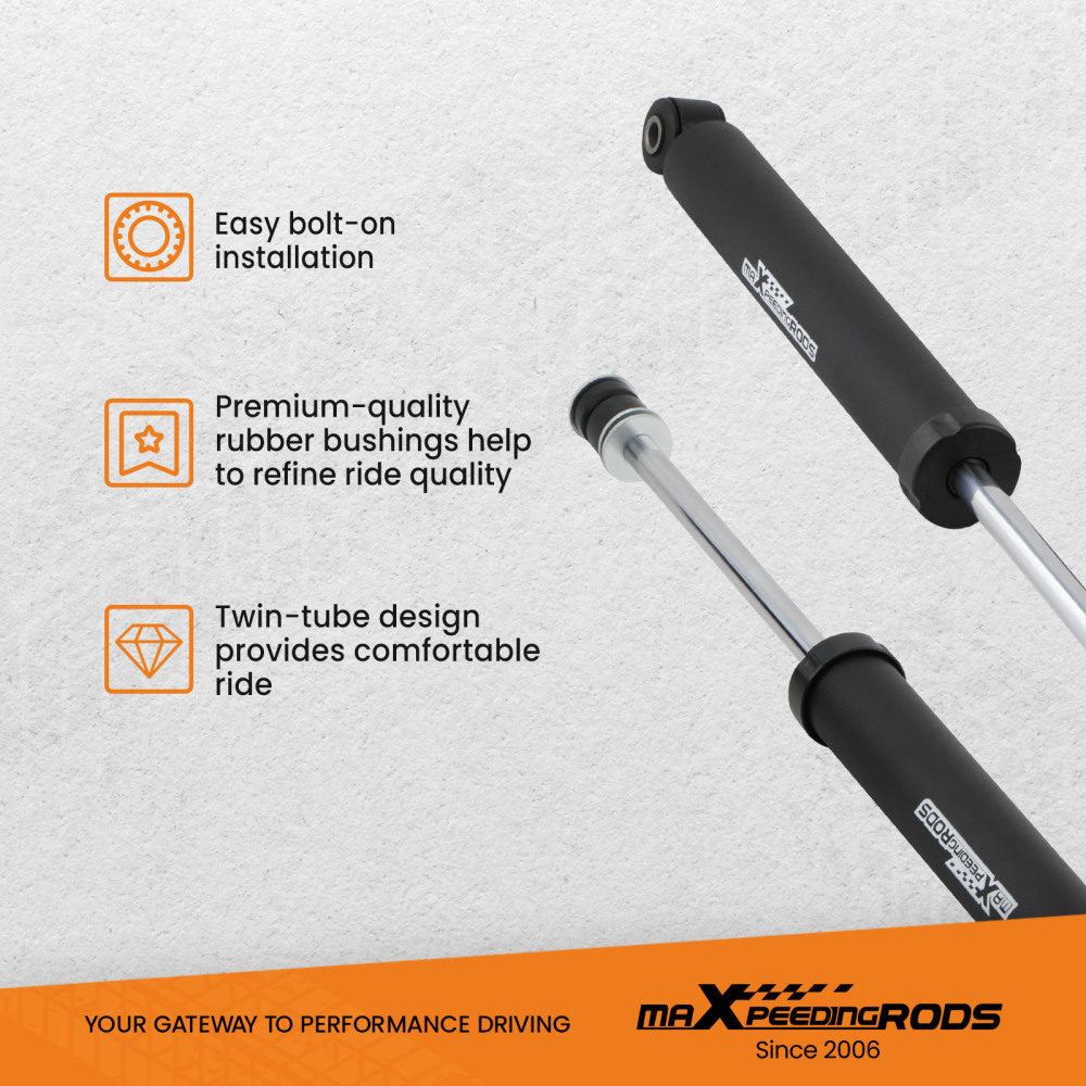 4pcs Front and Rear Shock Absorber compatible for Jeep Wrangler JK 2007-18 Fit 1-3 Lift