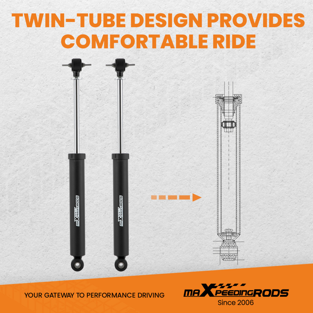 4pcs Front and Rear Shock Absorber compatible for Jeep Wrangler JK 2007-18 Fit 1-3 Lift