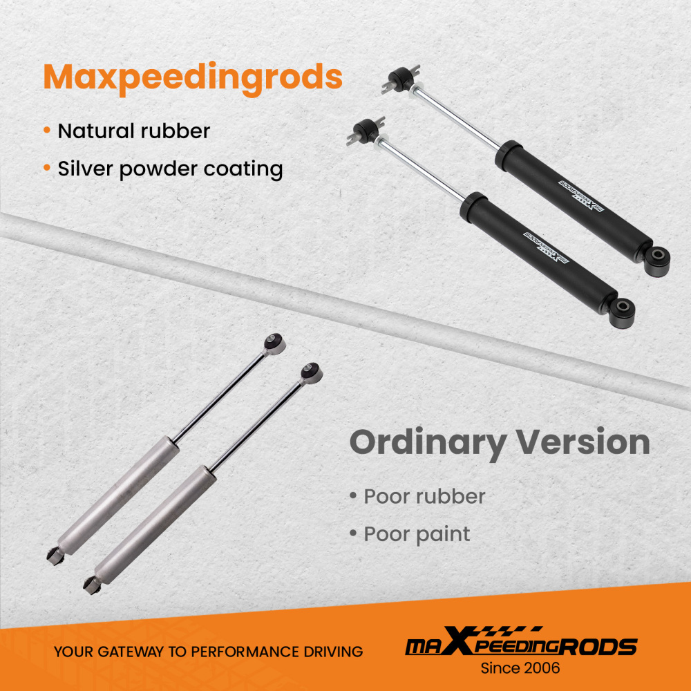 4pcs Front and Rear Shock Absorber compatible for Jeep Wrangler JK 2007-18 Fit 1-3 Lift