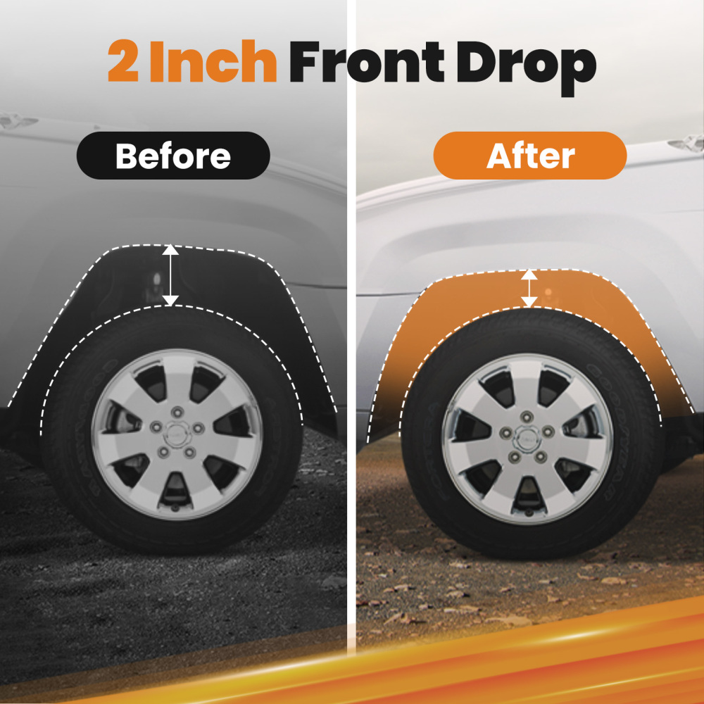 2 Front Lowering Coil Springs Drop Kit compatible for Chevrolet Silverado 1500 1999-2007