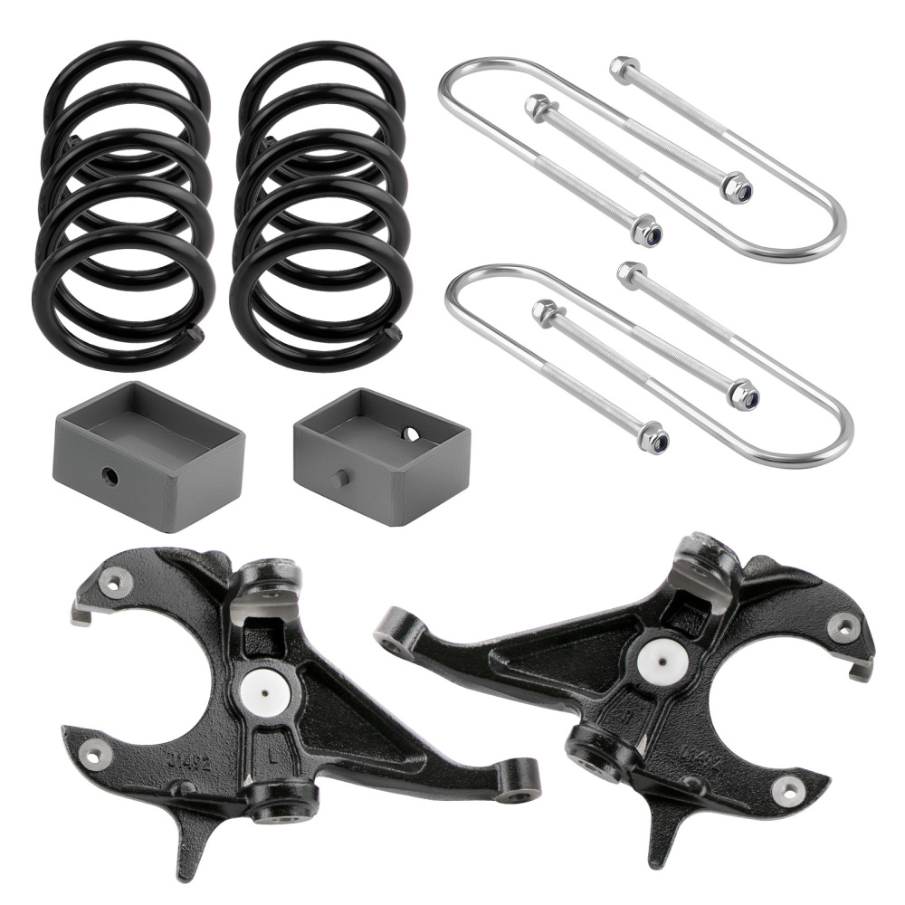 5 / 4 Drop Lowering Kit w/ Spindles compatible for Chevrolet S10 compatible for GMC S15 V6 2WD 1982-2004