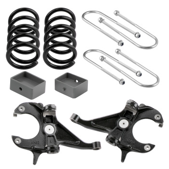 5 / 4 Drop Lowering Kit w/ Spindles compatible for Chevrolet S10 compatible for GMC S15 V6 2WD 1982-2004