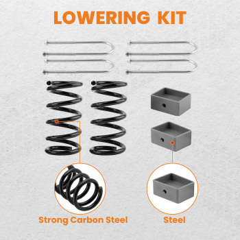 5 / 4 Drop Lowering Kit w/ Spindles compatible for Chevrolet S10 compatible for GMC S15 V6 2WD 1982-2004
