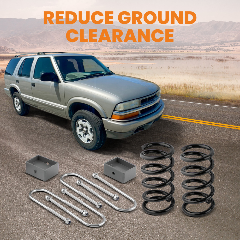 5 / 4 Drop Lowering Kit w/ Spindles compatible for Chevrolet S10 compatible for GMC S15 V6 2WD 1982-2004