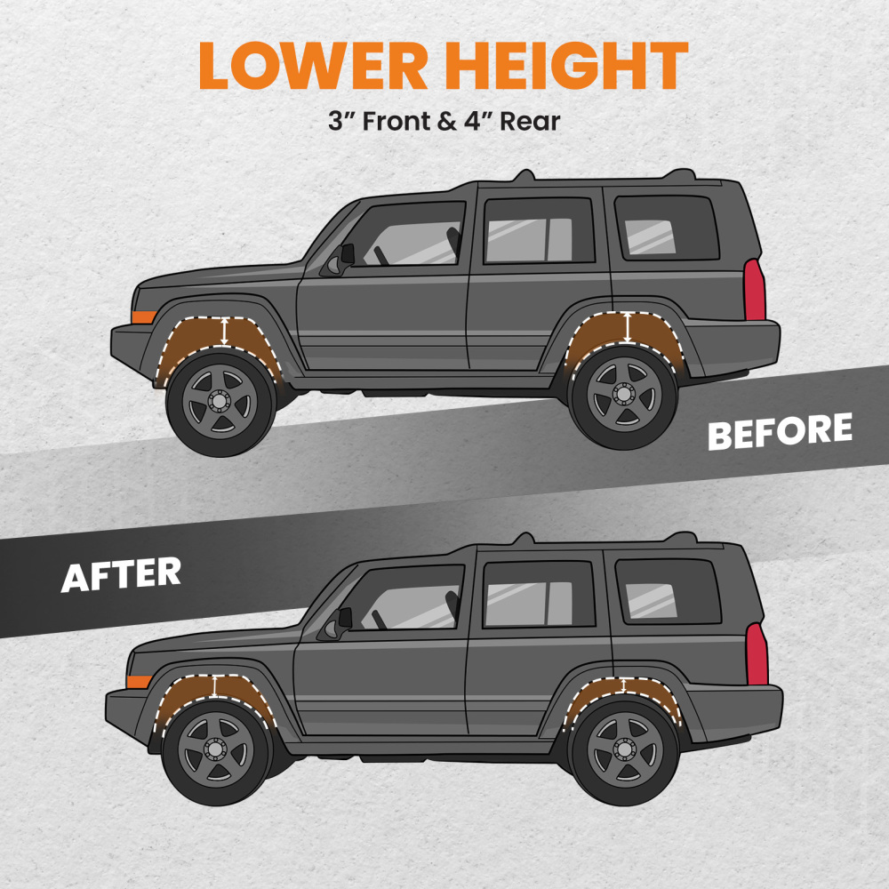 5 / 4 Drop Lowering Kit w/ Spindles compatible for Chevrolet S10 compatible for GMC S15 V6 2WD 1982-2004