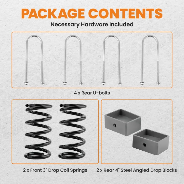 MaXpeedingrods 3" Front Drop Coil Spring Kit For Chevy S10/Blazer & GMC Sonoma/Jimmy 2WD (V6 Only)