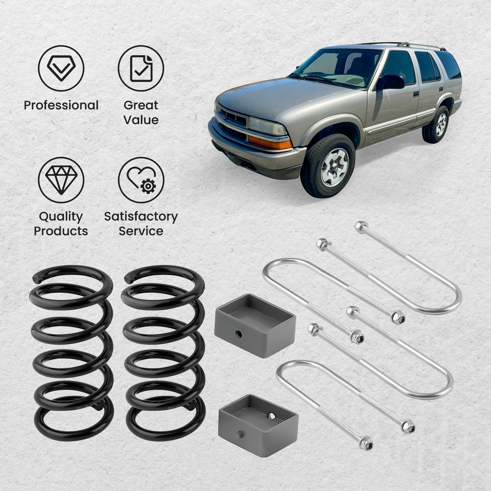3 / 4 Coil Spring Lowering Kit compatible for Chevy S10