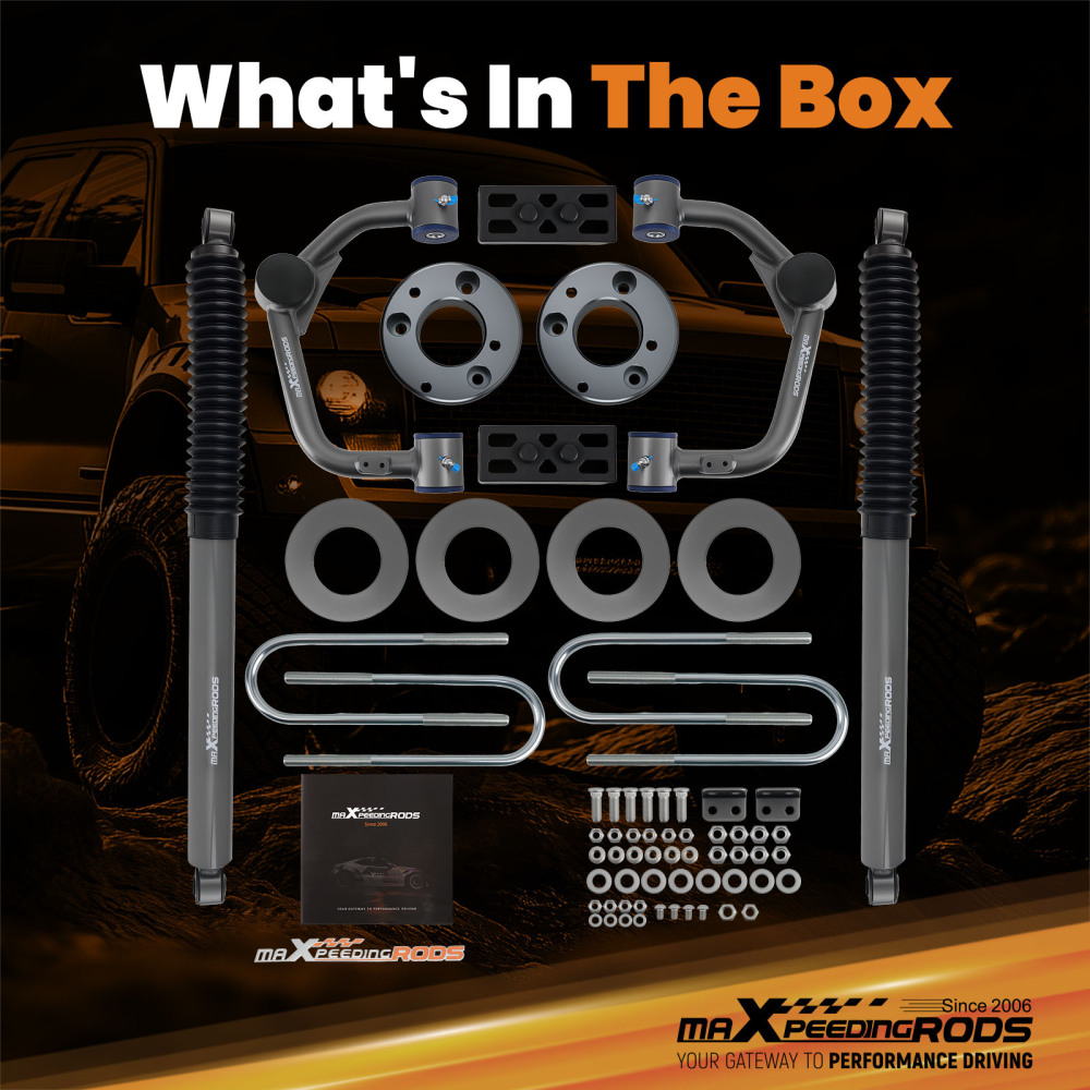 FrontRear 3 G1 Lift Shock Kit w/Control Arms compatible for Ford F-150 4WD 2021-2024