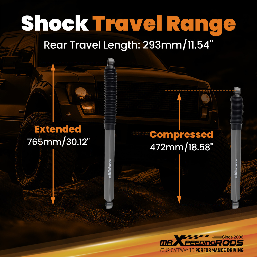 FrontRear 3 G1 Lift Shock Kit w/Control Arms compatible for Ford F-150 4WD 2021-2024